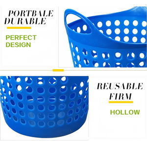 ตะกร้าผ้าพลาสติกกันน้ำแบบใช้ซ้ำได้ทันสมัย ลายจุดใหญ่ พับเก็บได้ ดีไซน์สวยงาม เหมาะสำหรับใช้ในบ้านและโรงแรม - Product Image 3