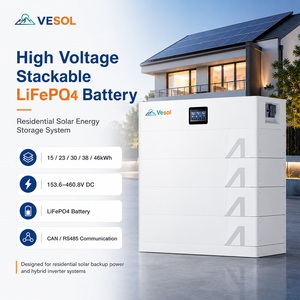 Batterie LiFePO4 empilable haute tension 15kWh 23kWh 30kWh <span class=keywords><strong>38kWh</strong></span> 46kWh IP65 CAN Grade A pour système solaire résidentiel ESS pour onduleur hybride - Product Image 1