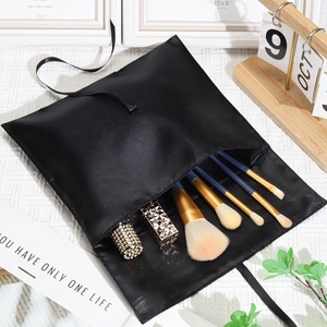 定制品牌标志黑色缎面信封头发延伸假发包装袋豪华信封丝绸缎面礼品泳装袋 - Product Image 4