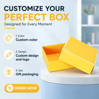 Boîte cadeau en carton jaune premium personnalisée avec ruban en satin blanc crème pour emballage de cadeau décoré de fleurs séchées