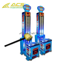 Machine de jeu d'arcade ACS Adult Amusement King Of Hammer, jeu de frappe au marteau à monnayeur en métal, en anglais