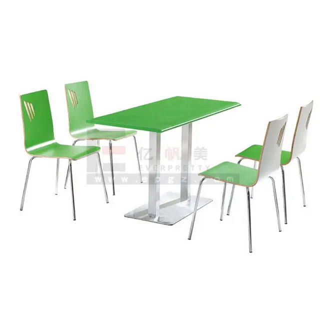 Cafe sedie di legno e tavoli, fast food tavoli e sedie per 4 persone, tavolini