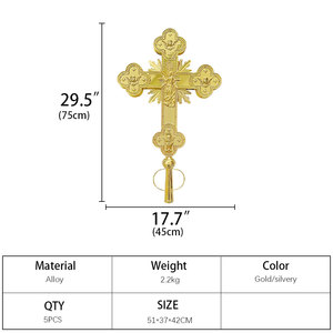 Nuevo Diseño de Cruz Grande Ortodoxa Católica de Doble Cara, Cruz Procesional de Mano, Fabricada por Proveedor Religioso HT - Product Image 2