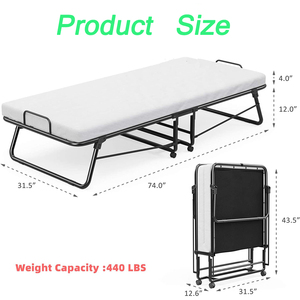 Muebles de dormitorio multifunción para un solo Hotel, camas de Metal plegables, Extra plegables - Product Image 5