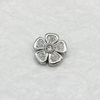 Kancing Tanduk Berlapis Rhinestone Serbaguna dari Paduan Seng dengan Desain Lima Kelopak, Tahan Cuci Kering, Pengikat Dekoratif untuk Mantel dan Jas