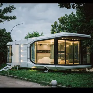 Casa espacial prefabricada Venta caliente Oficina al aire libre Casa modular prefabricada de lujo