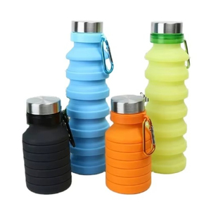 FREE SAMPLE Wholesale Outdoor BPA Free 550ml Sport Gym Travel Collapsible Drinking Foldable polyester <b>Water</b> <b>Bottle</b> - Product Image 1