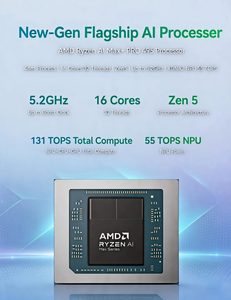 Mini station de travail IA AMD AI MAX+Pro 495 avec 192 Go de mémoire LPDDR5X et une bande passante de 273 Go/s, mini PC pour l'inédition de grands modèles IA et l'extension des capacités - Product Image 3
