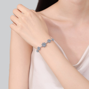 Usine en gros 925 argent Sterling forme de fleur Total 2.6 carats étincelant Moissanite <span class=keywords><strong>Bracelet</strong></span> pour femmes bijoux fins - Product Image 5