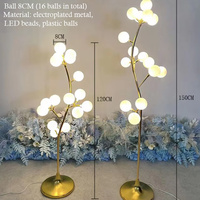Lampadaire LED en forme de globe givré avec branches d'arbre et multiples boules, pour éclairage de chemin de mariage, décoration de fond de scène de banquet