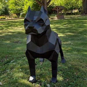 Adorno de césped al aire libre de acero inoxidable 304 316 tamaño real de gran tamaño Pit Bull perro estatua Metal arte <span class=keywords><strong>Pitbull</strong></span> escultura <span class=keywords><strong>para</strong></span> jardín - Product Image 4