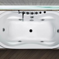 Baignoire de Massage autoportante de luxe, baignoire ovale à tourbillon en acrylique
