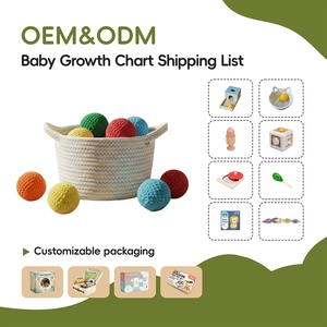 Juego de Pelotas de Ganchillo Texturizadas y Coloridas para Bebés con Cesta de Almacenamiento, Caja Montessori para el Desarrollo del Reconocimiento de Colores, 7-12 Meses - Product Image 1