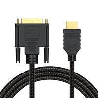 Câble HDMI vers DVI CableCreation plaqué or, gaine en PVC, 1080P haute vitesse, bidirectionnel, tressé pour PS5/PC/moniteur