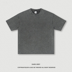 ผู้ผลิตเสื้อยืดโอเวอร์ไซส์สไตล์สตรีทแวร์ OEM สำหรับทุกเพศ พิมพ์ลาย DTG ตามสั่ง ผ้าถักเนื้อหนัก วินเทจ ผ้าฝ้าย 100% ซักย้อมสีแบบแอซิดวอช - Product Image 4