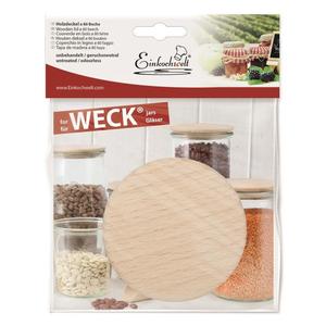 Couvercles en bois Weck 80 mm en hêtre pour bocaux de conservation, lot de 10 - Product Image 1
