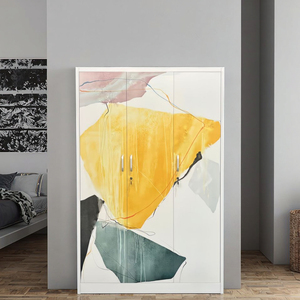 Nuovo Arrivo: Armadio Moderno in Acciaio Stampato con Ante Multiple, Specchio e Spazio di Archiviazione per Camera da Letto/Appartamento - Mobili Domestici Durevoli - Product Image 2