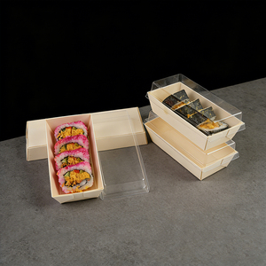 Boîte <span class=keywords><strong>alimentaire</strong></span> carrée rectangulaire, plateau à gâteau, plateau à burger avec couvercle, vente en gros, plateau à sushi, conteneur en <span class=keywords><strong>bois</strong></span> compostable, <span class=keywords><strong>emballage</strong></span> <span class=keywords><strong>alimentaire</strong></span> écologique - Product Image 4