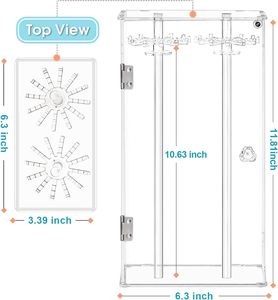 Xixi Trang Sức Hiển Thị Acrylic Vòng Cổ Chủ Tổ Chức Chống Bụi Với 24 Móc Xoay Rõ Ràng Trường Hợp Đứng Nhung Tấm - Product Image 6