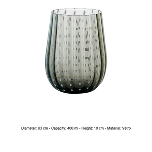Grey Drops <b>Water</b> Tumbler 40 cl Mouth-Blown Glass H 10 cm Ø 8.3 cm M1934 - Product Image 3