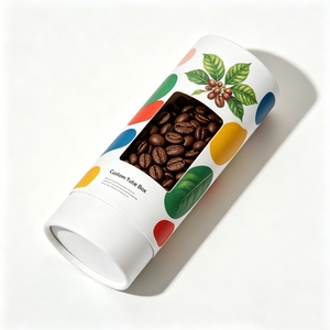 Tubo de Papel Cilíndrico Redondo Orgánico Biodegradable de Grado Alimenticio, Empaque Personalizado para Granos de Café, Té, Nueces y Alimentos Secos con Ventana de PVC - Product Image 4