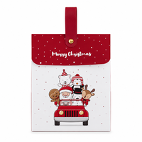 Boîte cadeau de Noël personnalisée en gros, boîte en papier avec poignée en ruban, design imprimé Père Noël, logo personnalisé, usine OEM ODM