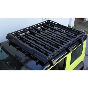Porte-panier en aluminium 4x4 avec barre lumineuse Porte-bagages <span class=keywords><strong>de</strong></span> <span class=keywords><strong>toit</strong></span> <span class=keywords><strong>de</strong></span> voiture Accessoire pour Suzuki Jimny Sierra JB74 JB74W JB64 JB64W - Product Image 2