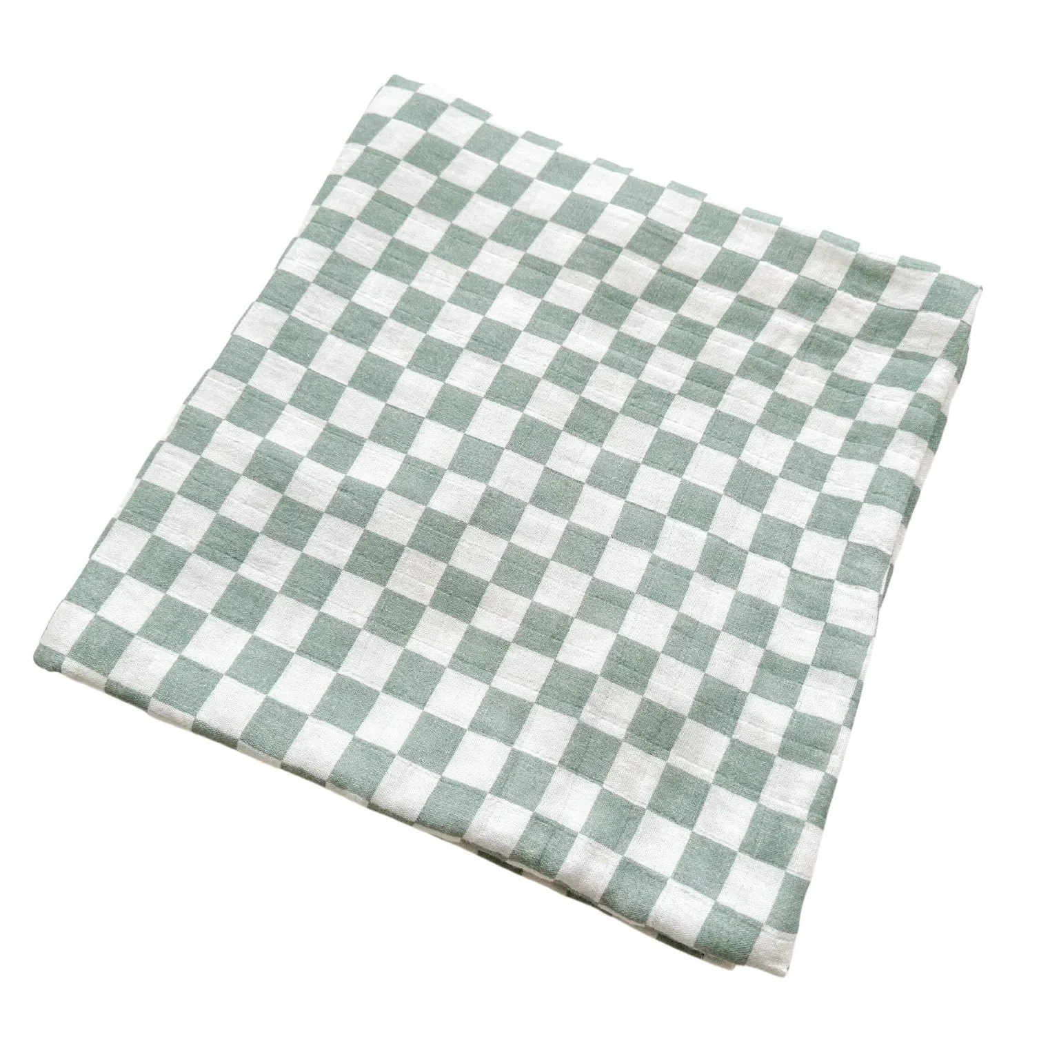 Customized Printing Wholesale Blanket super soft saddle infant baby wrap set Jade Checkered Boutique Bamboo Swaddle Blanket