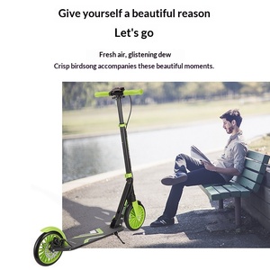 Patinete de una plaza para adultos, plegable con un solo clic, suspensión delantera, ruedas grandes de PU, aleación de aluminio, <span class=keywords><strong>2</strong></span> ruedas, rodamientos ABEC-7, para campus y ciudad. - Product Image 6