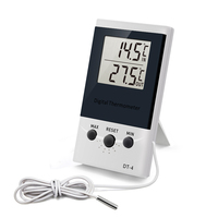 Thermomètre numérique intérieur/extérieur RINGDER DT-4 avec haute précision, large plage de mesure, double sonde, grand écran LCD pour la maison, le bureau, le laboratoire