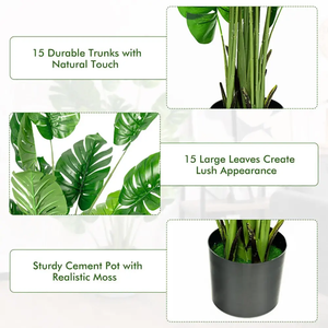 Stock en entrepôt aux États-Unis, livraison directe, arbre artificiel de 5 pieds, plante artificielle Monstera Deliciosa pour la maison, intérieur et extérieur - Product Image 2