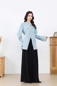 Ensemble 2 pièces pour femmes musulmanes modestes, <span class=keywords><strong>tunique</strong></span> fendue et pantalon large, personnalisable - Product Image 5