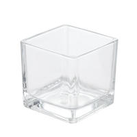 Contenants à bougies vides de luxe en verre borosilicate de forme carrée avec finition givrée et bec verseur, vente en gros