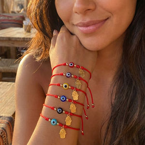 Conjuntos de Joyería de Moda Go2boho, Colgante de <span class=keywords><strong>Mano</strong></span> de Fátima, Pulsera de Cuentas Coloridas, Cordón de Macramé, Amuleto para Mujer - Product Image 1