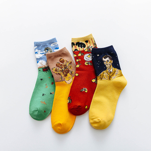 Lot de paires de chaussettes <span class=keywords><strong>Van</strong></span> <span class=keywords><strong>Gogh</strong></span> fleuries et citron, paires de peinture unisexes, professionnelles, vente en gros - Product Image 3