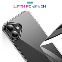 Étui ultra fin en TPU PC transparent pour iPhone 16 15 14 Plus 13 12 11 17 Pro Max Protection transparente de l'appareil photo Coque fine