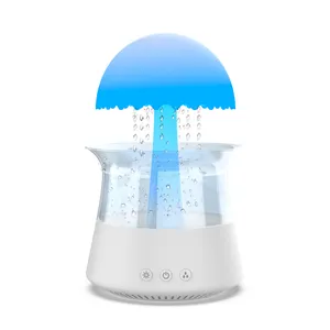 Colorful Light Baby Sleeping Help White Noise Machine Water Droplet Sounds Dripping Air Diffuser Mushroom Rain Cloud Humidifier