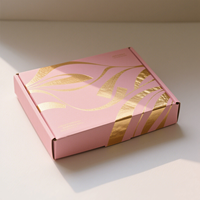 Caja de correo de papel impresa con logotipo de gama alta, personalice su propia caja, correo de ropa, cajas de cartón rosa para embalaje