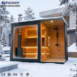 <span class=keywords><strong>Sauna</strong></span> Esterna con Doccia Integrata, Cabina Benessere con Riscaldamento in Legno, Supporto per Preassemblaggio, Vendita Diretta dalla Fabbrica - Product Image 1