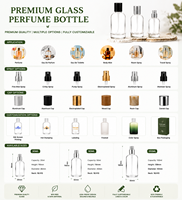 Flacons de parfum en verre ronds personnalisables, vides, transparents, 30ml, 50ml, 100ml, avec capuchon pulvérisateur