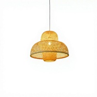 Lampe suspendue en rotin tressé artisanal, lampe de plafond en bambou, lumière d'ambiance chaude pour salon, chambre à coucher