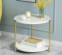 Table basse mobile de style nordique pour salon, avec structure métallique, ronde ou carrée, petite table d'appoint centrale