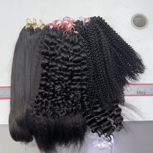 Extensiones <span class=keywords><strong>de</strong></span> Cabello Humano Rizado Italiano con Ondas Profundas, 100% Cabello Natural Virgen para Trenzas - Product Image 2