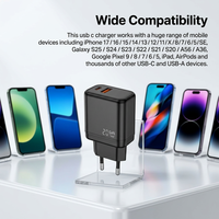 Cargador USB Cantell de Doble Puerto y 20W OEM con Enchufe EU/US (sin Cable) para Teléfono Móvil