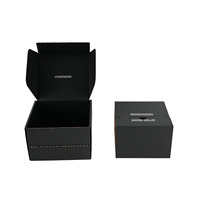 Boîtes cadeaux de luxe noires en carton ondulé, durables, pour abonnements, chaussures, vêtements, avec bandes de déchirement