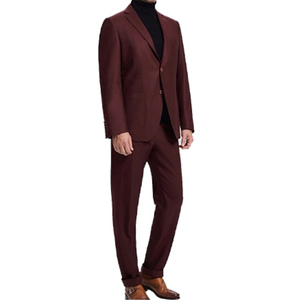 Produits pour fenêtres 2 pièces <span class=keywords><strong>en</strong></span> toile complète <span class=keywords><strong>Blazer</strong></span> et pantalon <span class=keywords><strong>en</strong></span> tissu de <span class=keywords><strong>laine</strong></span> sur mesure pour hommes - Product Image 2