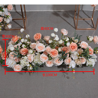 Coureur de fleurs roses artificielles orange rose pour décorations de table de mariage toile de fond de mariage fleurs centres de table
