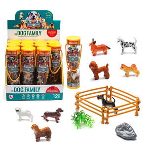 12 adet küçük plastik hayvan figürü köpek modeli tüp paketi oyuncaklar - Product Image 4