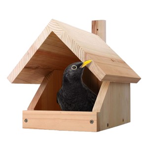 Caja de Cría para Pájaros Resistente a la Intemperie, Sin Pintar, Nido Colgante de Madera Sólida para Pájaros, Casitas para Pájaros como los Cuervos - Product Image 2
