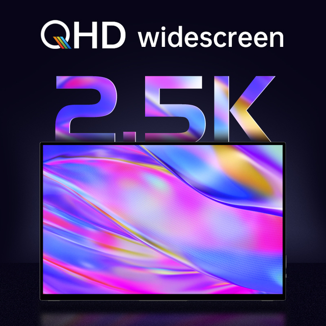 Portable 14 Inch QLED IPS Display Monitor 2.5K 16:10 Aspect Ratio Touchscreen Extension Full Invisible Stand USB GFF